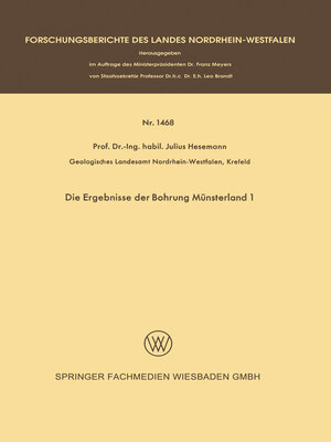 cover image of Die Ergebnisse der Bohrung Münsterland 1